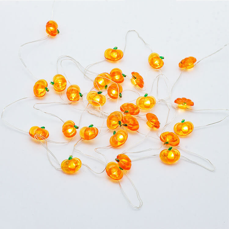 Décoration moderne de Thanksgiving avec citrouille et gland en érable, guirlande lumineuse à 30 LED 