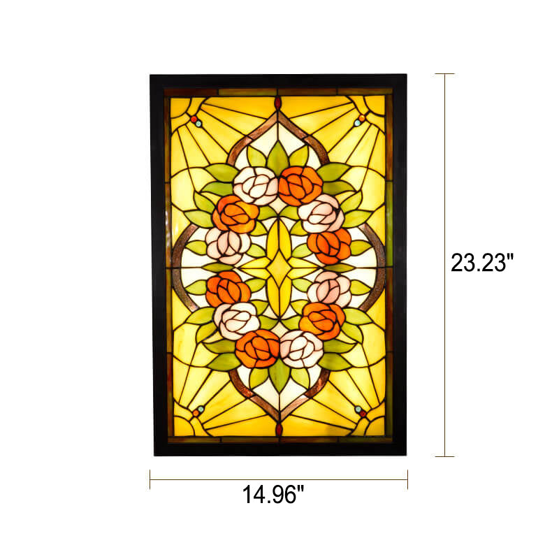 Tiffany Creative Pastoral Rose Pattern Mural Design LED Wall Sconce Lamp
