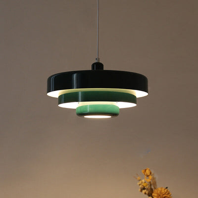 Nordic Vintage mehrschichtige runde Metall-Pendelleuchte mit 1 Licht 