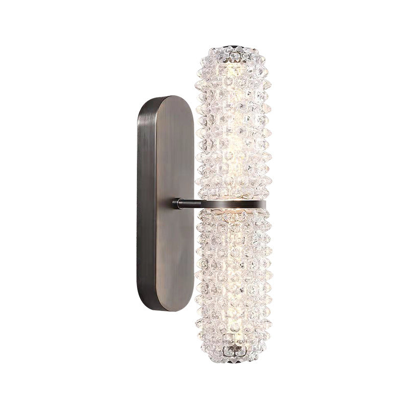 Modern Luxury Glass Column Aluminum LED Wall Sconce Lamp