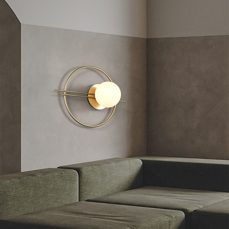 Modern Minimalist Round Glass Ball Art LED Wall Sconce Lamp