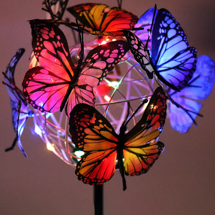 Modern Creative Butterfly Decorative Solar LED Waterproof Outdoor Patio Lawn Insert Light