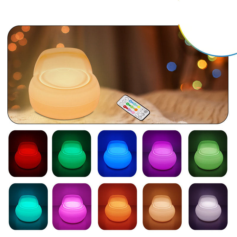 Lámpara de Mesa LED de Noche con Forma de Sofá de Silicona Creativa 