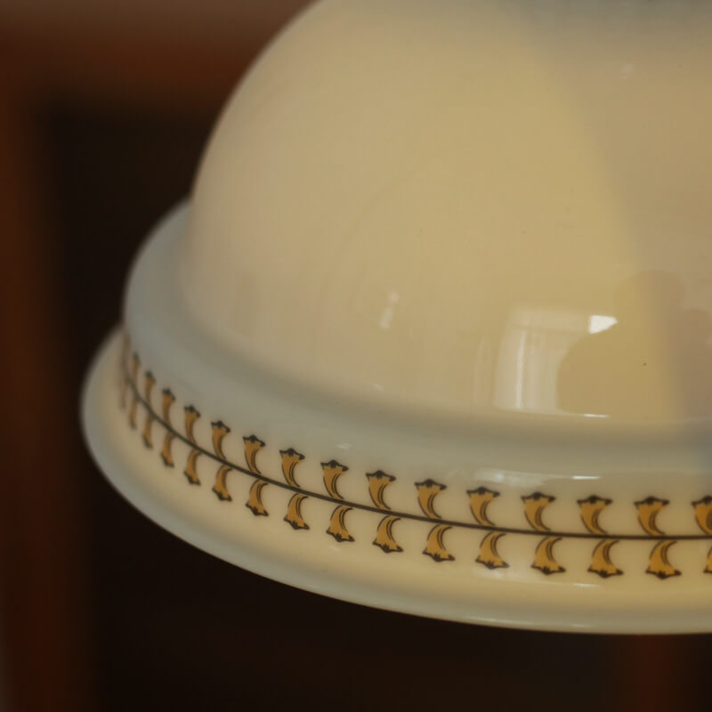 Japanese Vintage Ceramic Round Bowl 1-Light Pendant Light