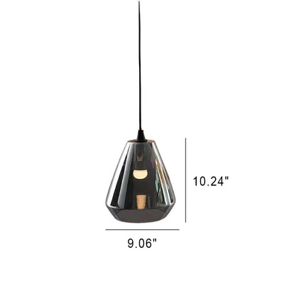 Nordic Minimalistischer Kegelförmiger Glasbehälter 1-Licht Pendelleuchte 