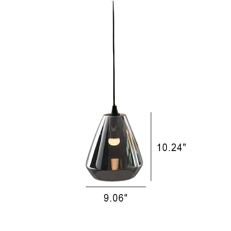 Nordic Minimalistischer Kegelförmiger Glasbehälter 1-Licht Pendelleuchte 