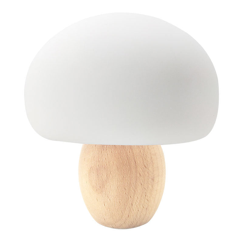 Lampe de Table Lumière de Nuit en Silicone en Forme de Bûche Changeant de Couleur avec Champignon Créatif Moderne 