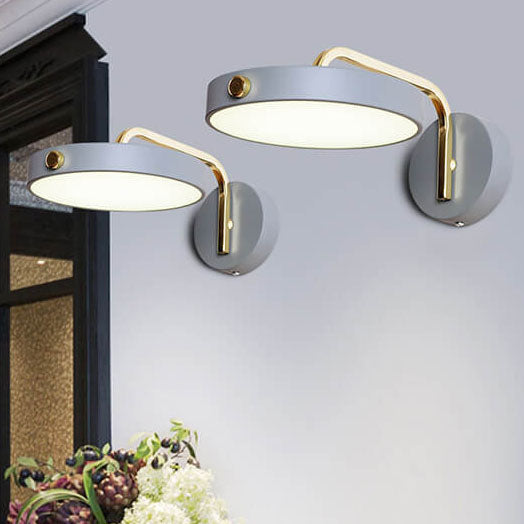 مصباح حائط LED مستدير من الحديد بتصميم الماكرون الحديث 