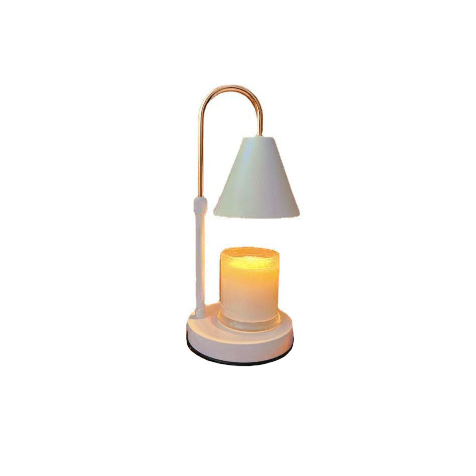 Moderne nordische Tischlampe aus Eisen in Kegelform mit Höhenverstellung, 1-flammig, zum Schmelzen von Duftwachs, für das Schlafzimmer 