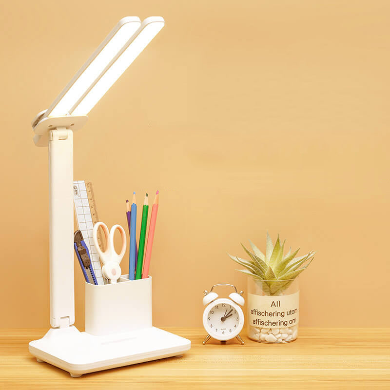 Lampe de Table LED à Double Tête Créative avec Protection des Yeux et Angle Réglable 
