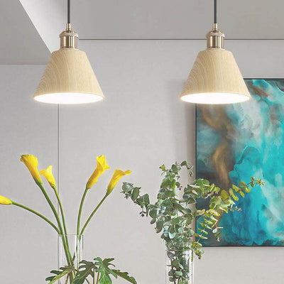Moderne Minimalistische Wabi-Sabi Log Rundmund 1-Licht Pendelleuchte 