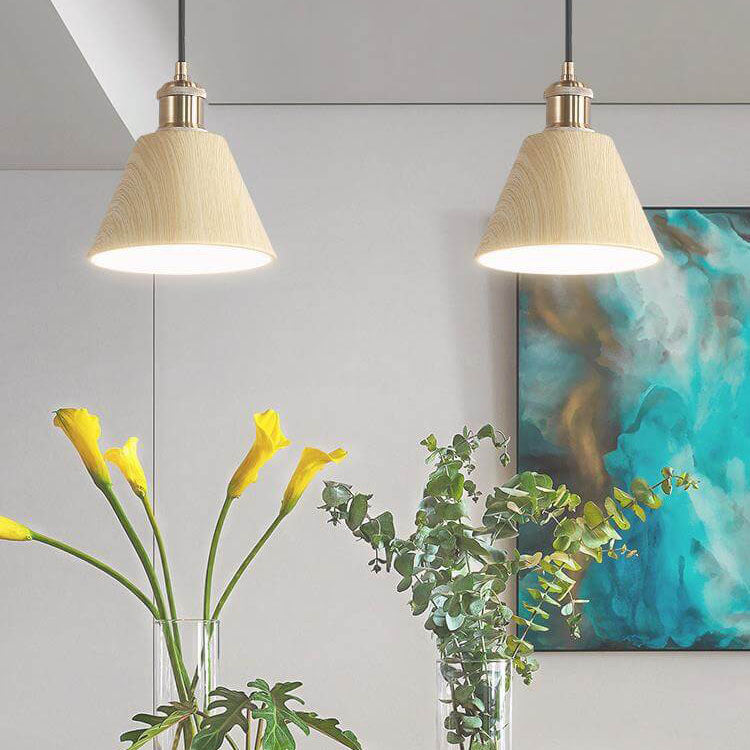 Moderne Minimalistische Wabi-Sabi Log Rundmund 1-Licht Pendelleuchte 