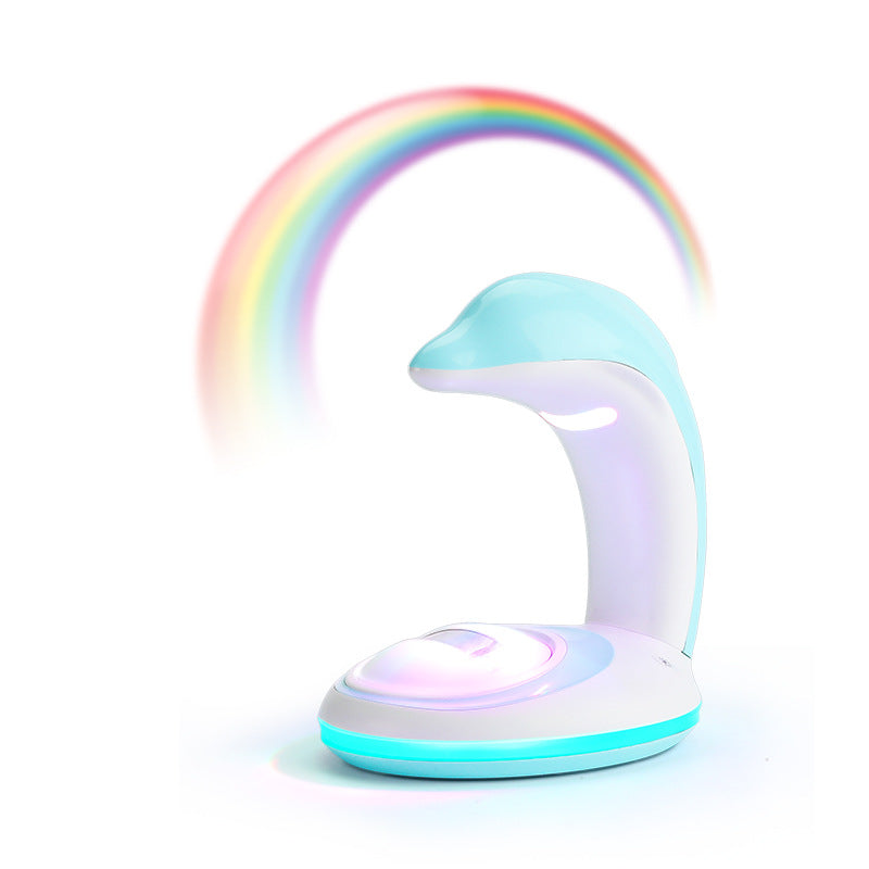 Creative Dolphin Projection Rainbow LED USB Night Light Table Lamp