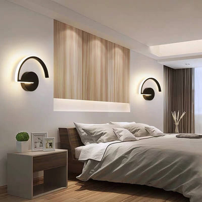 مصباح حائط LED نصف دائري حديث إبداعي من الحديد 
