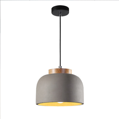 Nordic Creative Solid Wood Cement Dome 1-Light Pendelleuchte 