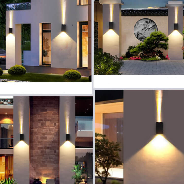 Lampe murale à LED étanche extérieure trapézoïdale simple solaire 
