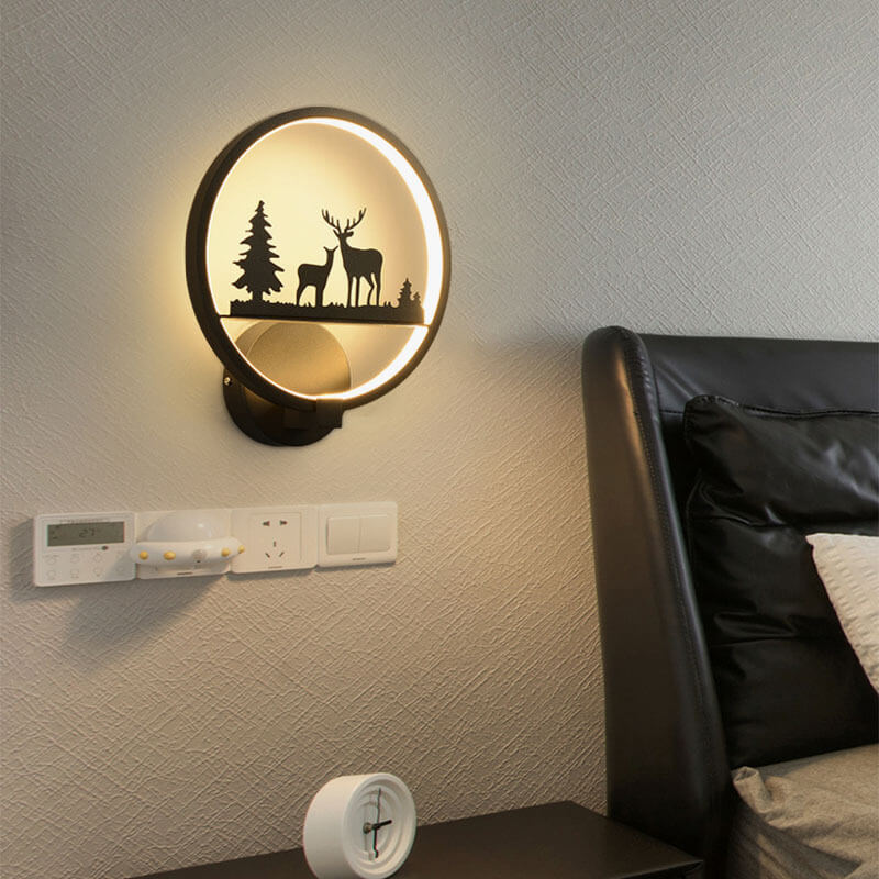 European-style Creative Moose Round Silicone Acrylic LED Wall Sconce Lamp