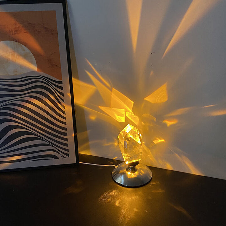 Lampe de Table à Lumière Nocturne LED Ambiante de Luxe Crystal Diamond 