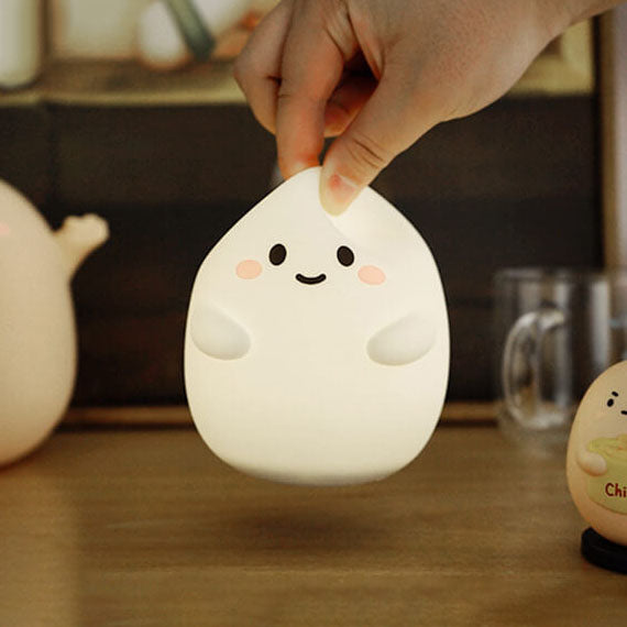 Lámpara de mesa con luz nocturna LED USB de silicona creativa con forma de huevo para niños 