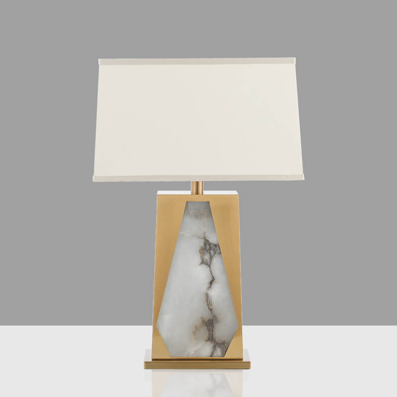 Moderne minimalistische Lucite Stoff Metall 1-Licht Tischlampe 