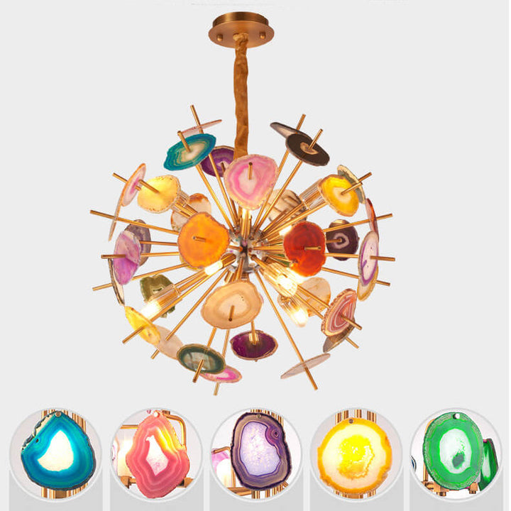Nordische bunte Achatkugel-Design 12/24 Licht Kronleuchter 