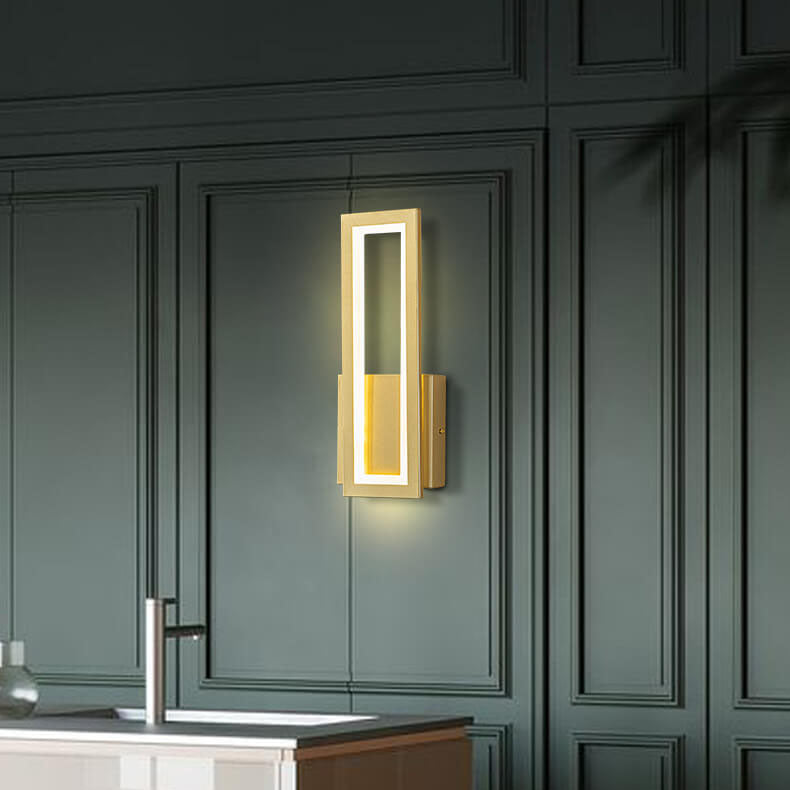 Moderne minimalistische rechteckige LED-Wandleuchte aus Acryl in Volltonfarbe 