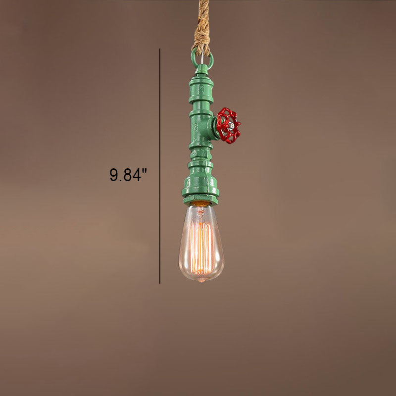 Modern Vintage Industrial Twine Iron 1-Light Pendant Light