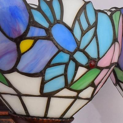 Tiffany Vintage Bird Stained Glass 3-Light Bathroom Vanity Mirror Front Wall Sconce Lamp