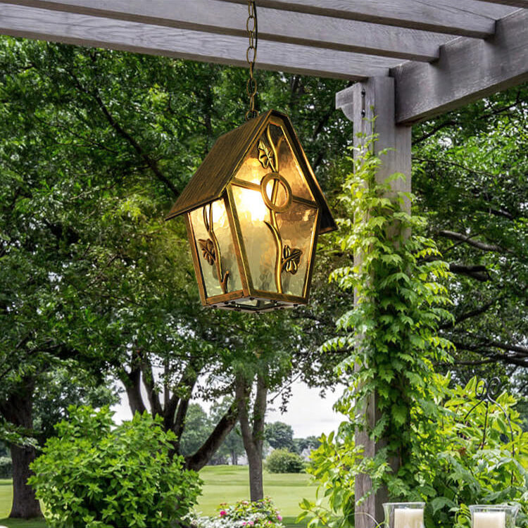 Industrial Waterproof Country Small House Design 1-Light Outdoor Pendant Light