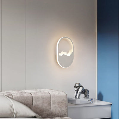 Modern Minimalist Oval Iron Refined Wave LED Wall Sconce Lamp