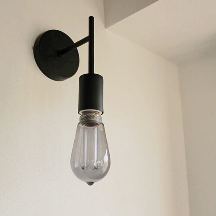 Japanese Simple Iron Long  Short Pole 1-Light Wall Sconce Lamp