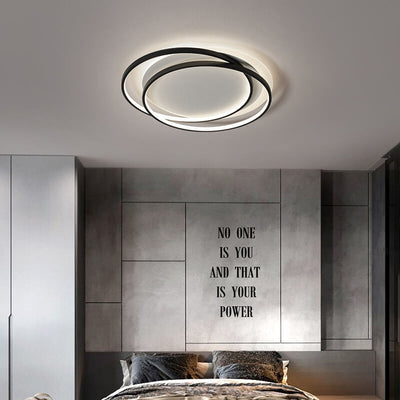 Nordic Light Luxury Circle Aluminum LED Flush Mount Ceiling Light