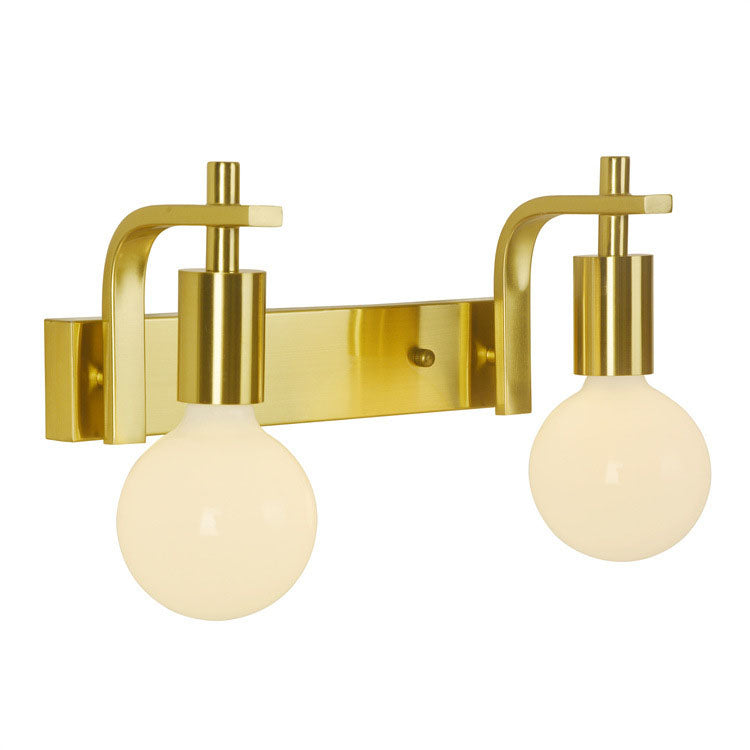 Simple Iron Electroplated Gold 2-Light Wall Sconce Lamp