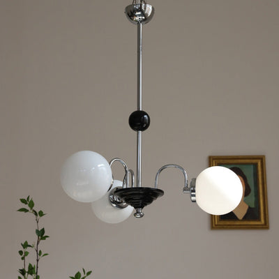 Lustre en verre cuivre traditionnel français Orb 3/4/5 lumières pour salon 