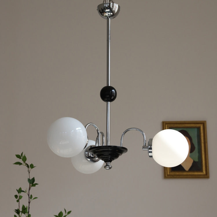 Lustre en verre cuivre traditionnel français Orb 3/4/5 lumières pour salon 