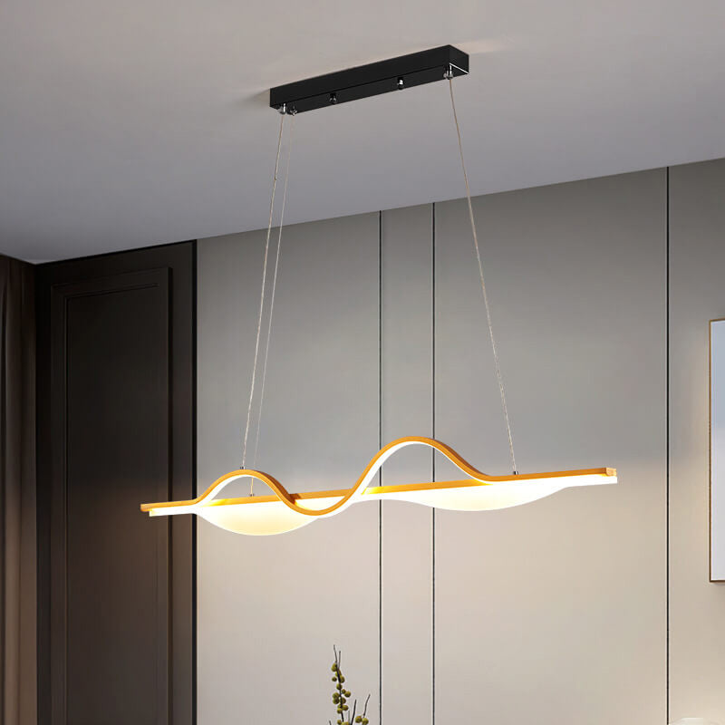 Nordic Minimalist Curved Line Long Island Light LED Chandelier