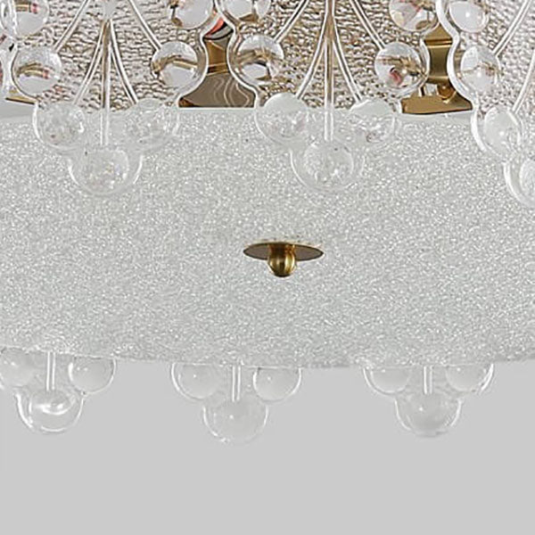 Lámpara de Techo Semi-empotrada Redonda de Cristal de Lujo Francés con 5/6/8 Luces 