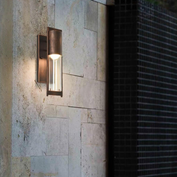 Diseño Antiguo Simple Industrial Lámpara Aplique de Pared Exterior de 1 Luz 
