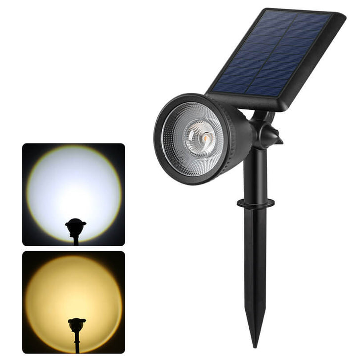 Modern Minimalist Round ABS PS Solar Sunset Spotlight LED Waterproof Garden Ground Insert Landscape Light For Outdoor