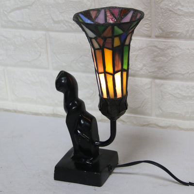 Tiffany Glass Flared Eye Protection Night Light 1-Light Table Lamp