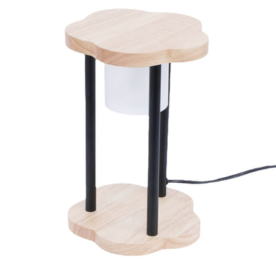 Modern Wood Flower Hollow Column 1-Light Melting Wax Table Lamp