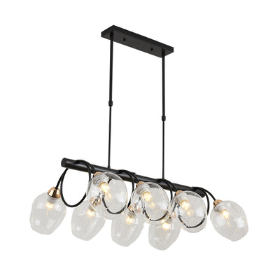 Nordic Light Luxury Gradient Glass Linear  6/8/10 Light Island Light Chandelier