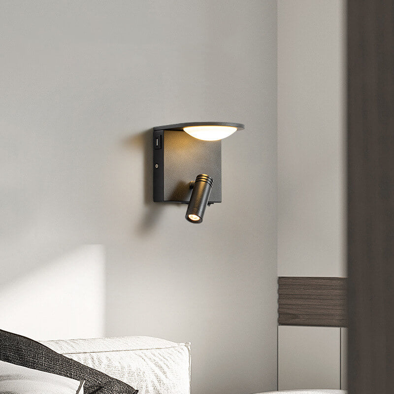 Modern Simple Square USB Spotlight Rotating LED Wall Sconce Lamp