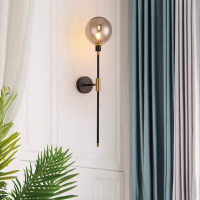 Modern Light Luxury Magic Bean Glass Long Arm 1-Light Wall Sconce Lamp