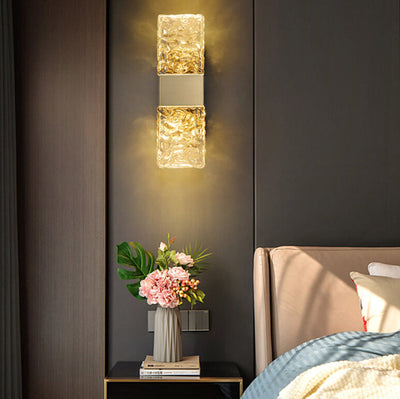 Nordic Light Luxury Corrugated Crystal LED Wall Sconce Lamp