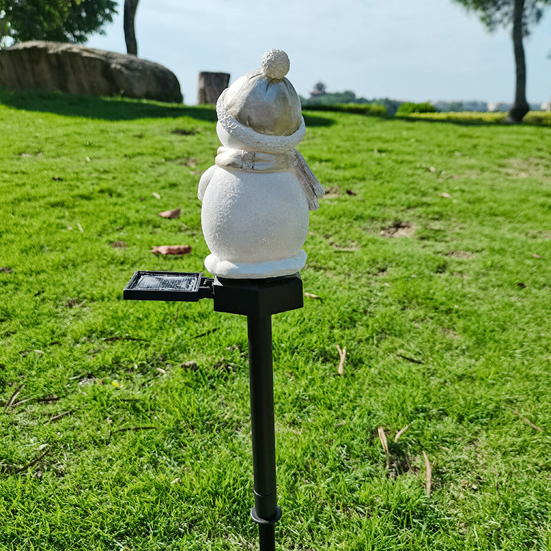 Modern Christmas Snowman Solar Outdoor Lawn LED Garden Ground Insert Landscape Light
