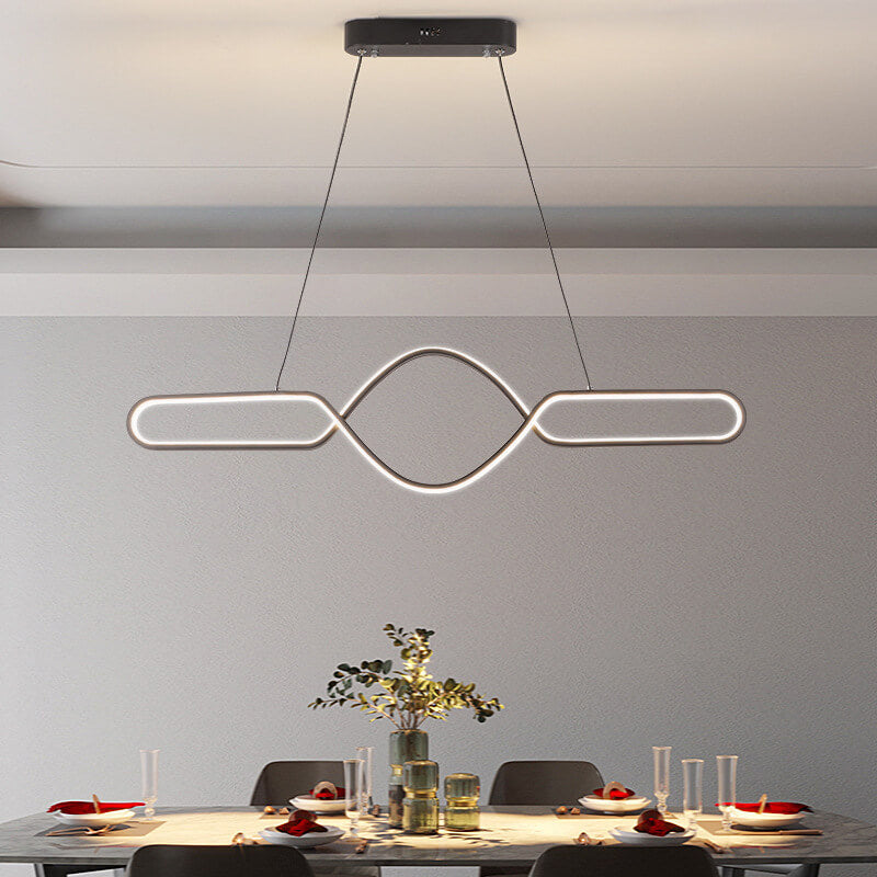 Modern Minimalist Bow Line Island Light LED Chandelier