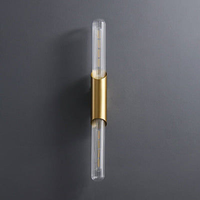 Nordic Retro All Copper Long Bar Design 2-Licht-Wandleuchte 