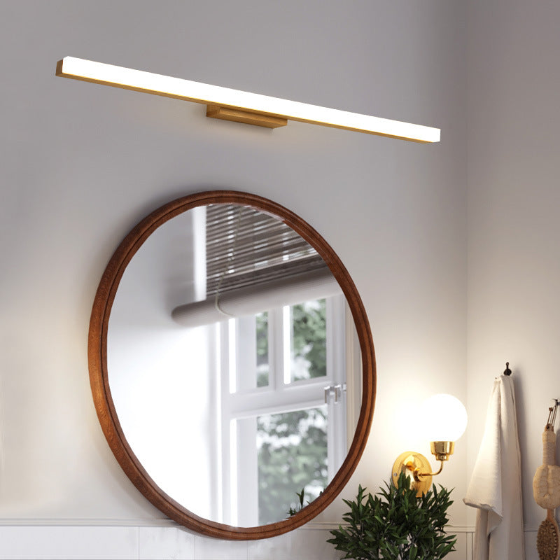 Nordic Minimalist Wooden Long Strip Vanity Light LED Wall Sconce Lamp