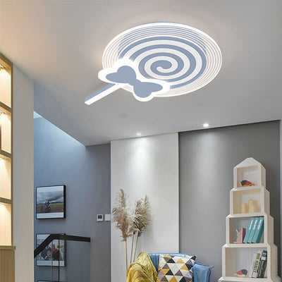 Creative Childlike Cartoon Lollipop Design LED Flush Mount Light